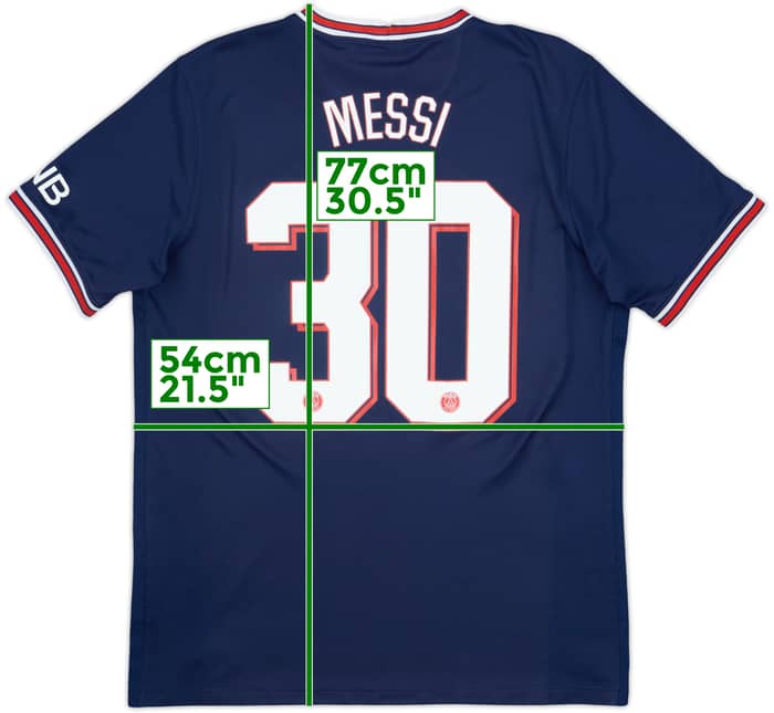 2021-22 Paris Saint-Germain Home Shirt Messi #30 - 7/10 - (L)