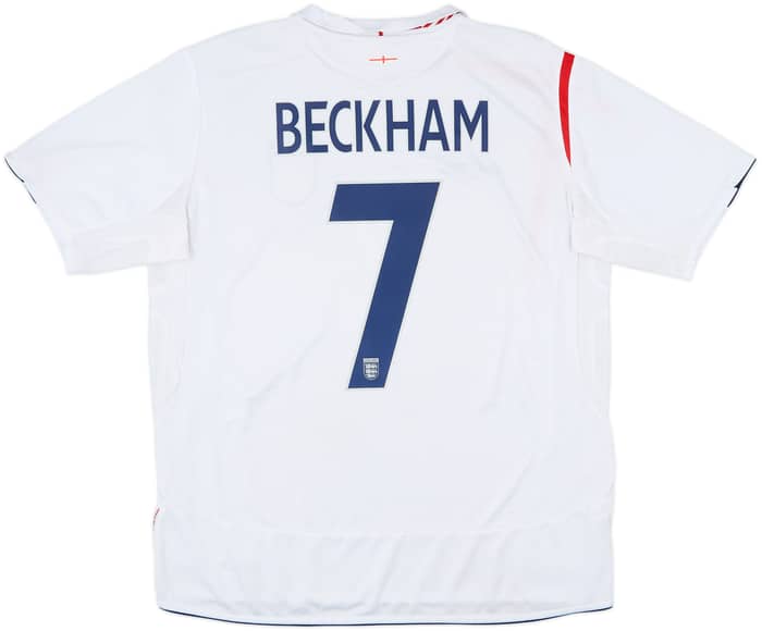 2005-07 England Home Shirt Beckham #7 - 6/10 - (XL)