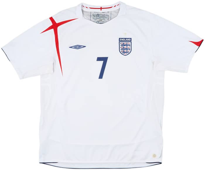 2005-07 England Home Shirt Beckham #7 - 6/10 - (XL)