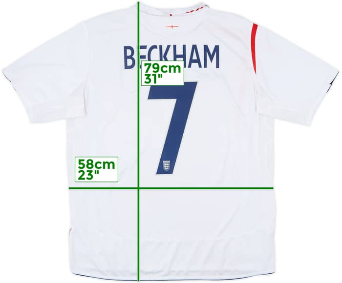 2005-07 England Home Shirt Beckham #7 - 6/10 - (XL)