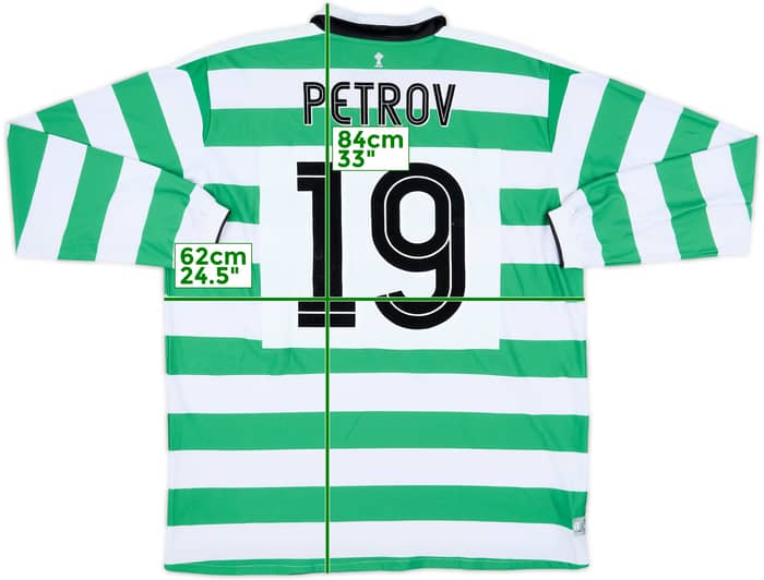 2004-05 Celtic Home L/S Shirt Petrov #19 - 8/10 - (XXL)