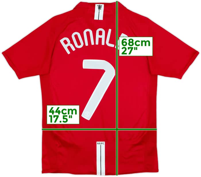 2007-09 Manchester United Home Shirt Ronaldo #7 - 8/10 - (XL.Boys)