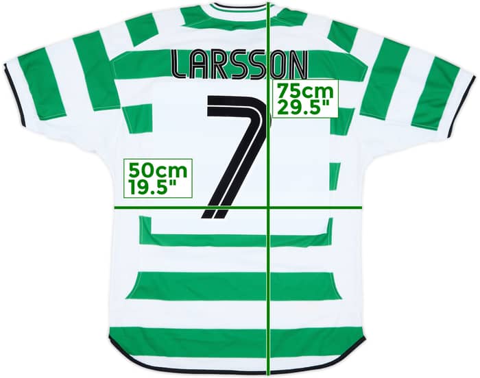 2001-03 Celtic Home Shirt Larsson #7 - 8/10 - (M)