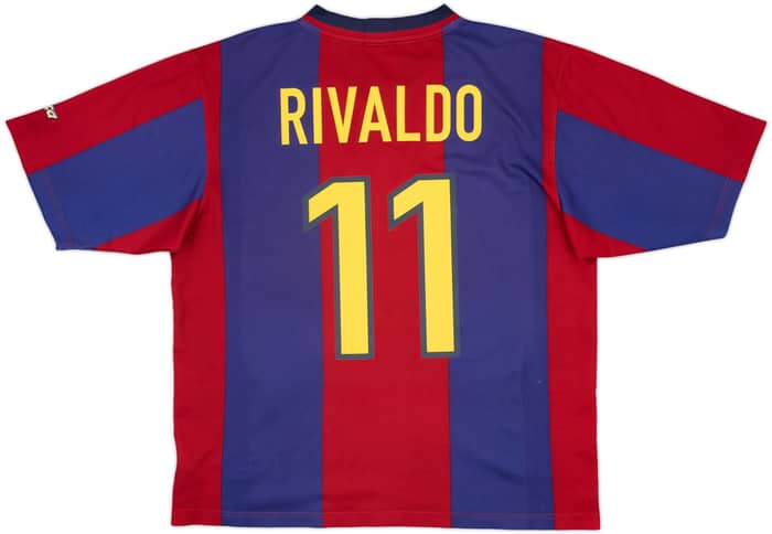1998-00 Barcelona Basic Home Shirt Rivaldo #11 - 8/10 - (L)