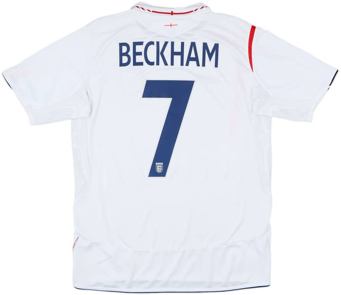 2005-07 England Home Shirt Beckham #7 - 7/10 - (L)