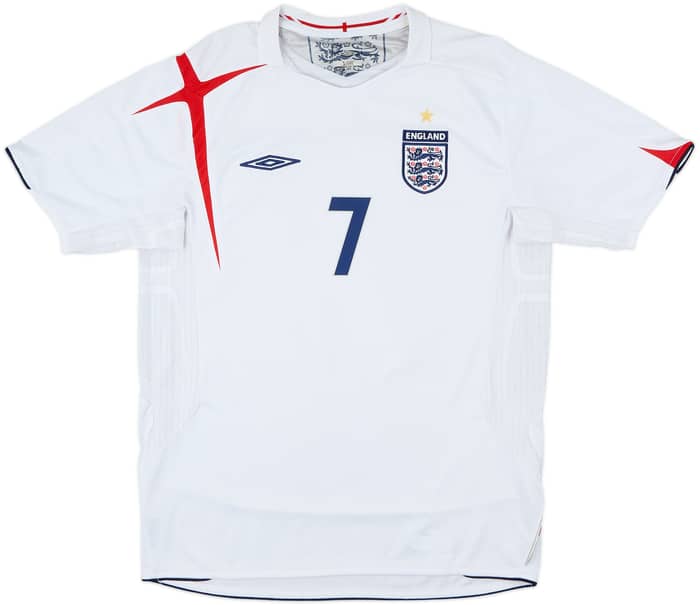 2005-07 England Home Shirt Beckham #7 - 7/10 - (L)