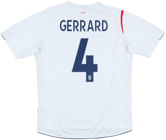 2005-07 England Home Shirt Gerrard #4 - 6/10 - (XL)