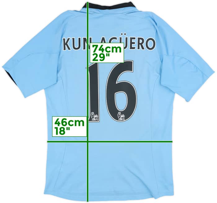 2012-13 Manchester City Home Shirt Kun Aguero #16 - 7/10 - (M)