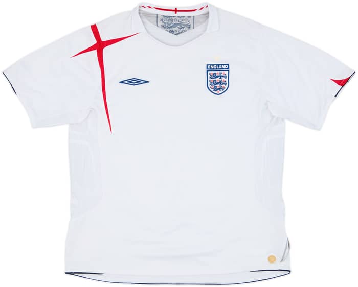 2005-07 England Home Shirt - 4/10 - (XL)