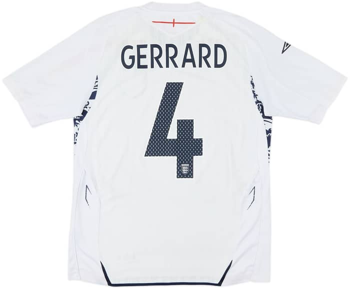 2007-09 England Home Shirt Gerrard #4 - 7/10 - (M)