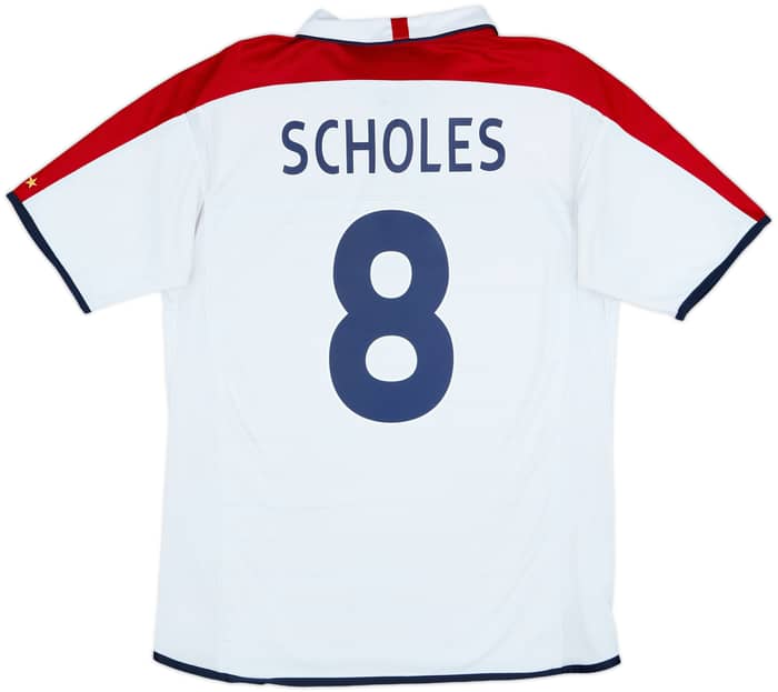 2003-05 England Home Shirt Scholes #8 - 6/10 - (L)