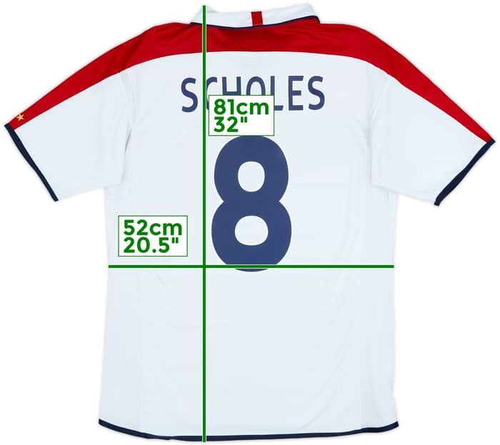 2003-05 England Home Shirt Scholes #8 - 6/10 - (L)