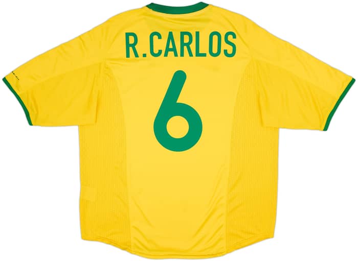 2000-02 Brazil Home Shirt R.Carlos #6 - 9/10 - (L)