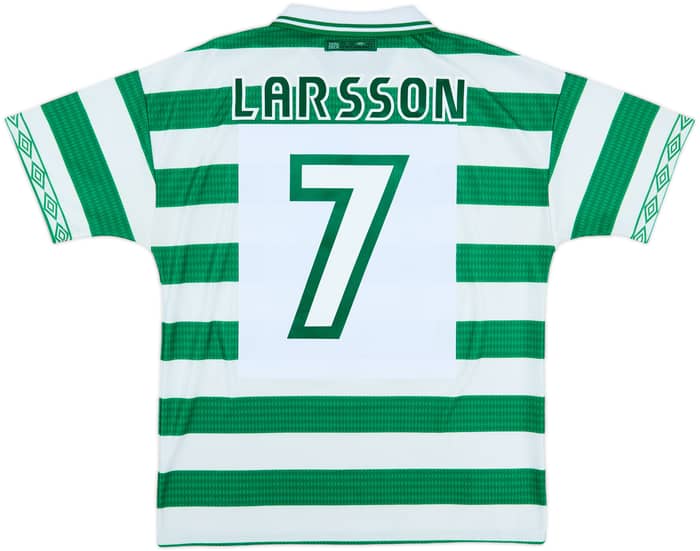 1997-99 Celtic Home Shirt Larsson #7 - 8/10 - (L)
