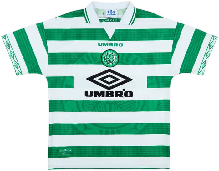 1997-99 Celtic Home Shirt Larsson #7 - 8/10 - (L)