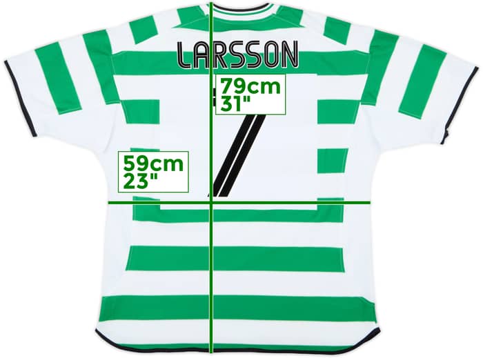 2001-03 Celtic Home Shirt Larsson #7 - 8/10 - (XL)