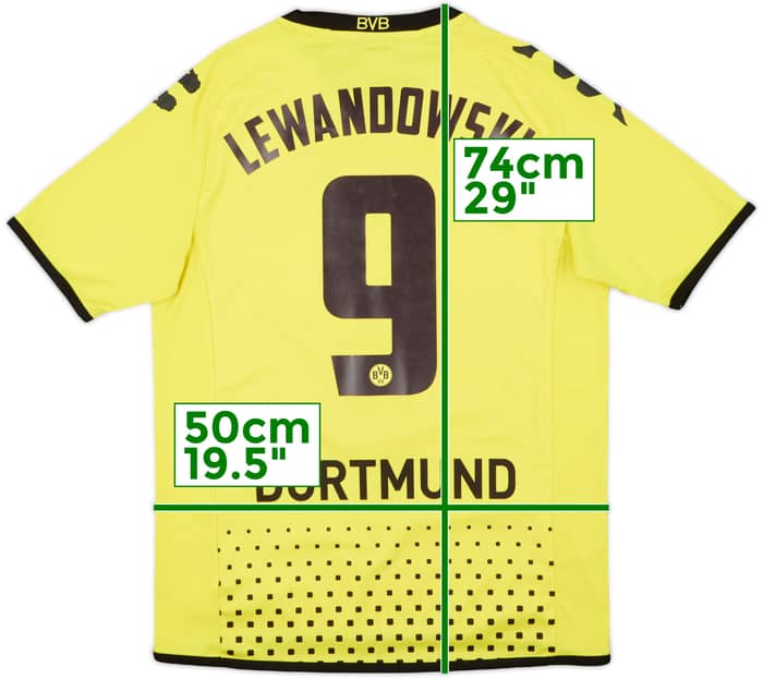2011-12 Borussia Dortmund Home Shirt Lewandowksi #9 - 8/10 - (M)