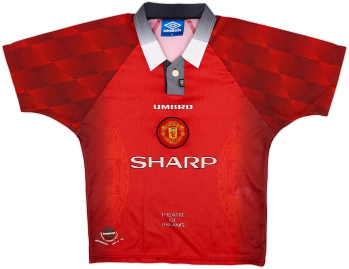 1996-98 Manchester United Home Shirt - 7/10 - (L.Boys)