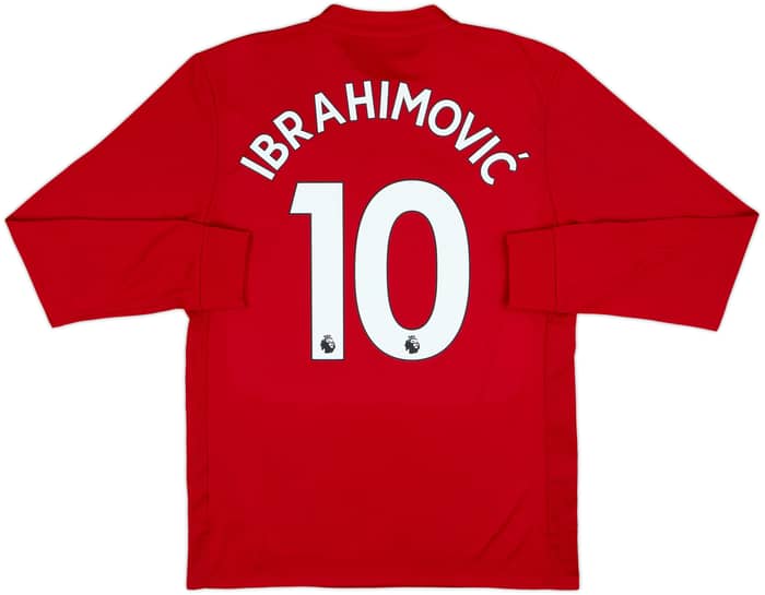 2017-18 Manchester United Home L/S Shirt Ibrahimovic #10 - 10/10 - (M)