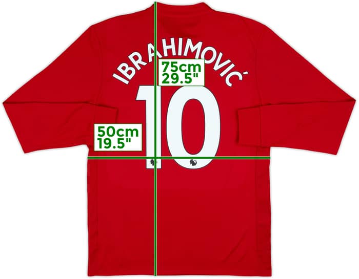 2017-18 Manchester United Home L/S Shirt Ibrahimovic #10 - 10/10 - (M)