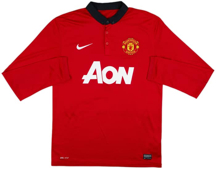 2013-14 Manchester United Home L/S Shirt Rooney #10 - 8/10 - (M)