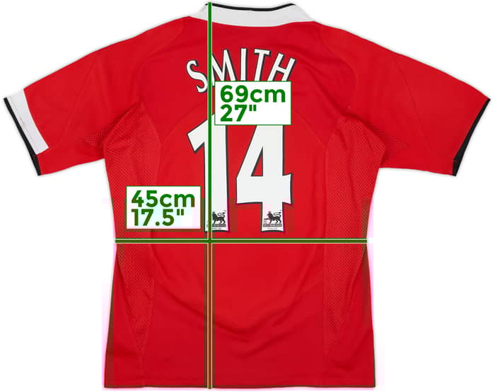 2004-06 Manchester United Home Shirt Smith #14 - 5/10 - (S)