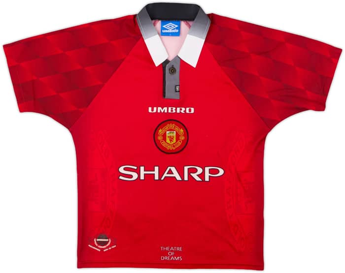 1996-98 Manchester United Home Shirt Beckham #10 - 9/10 - (Y)