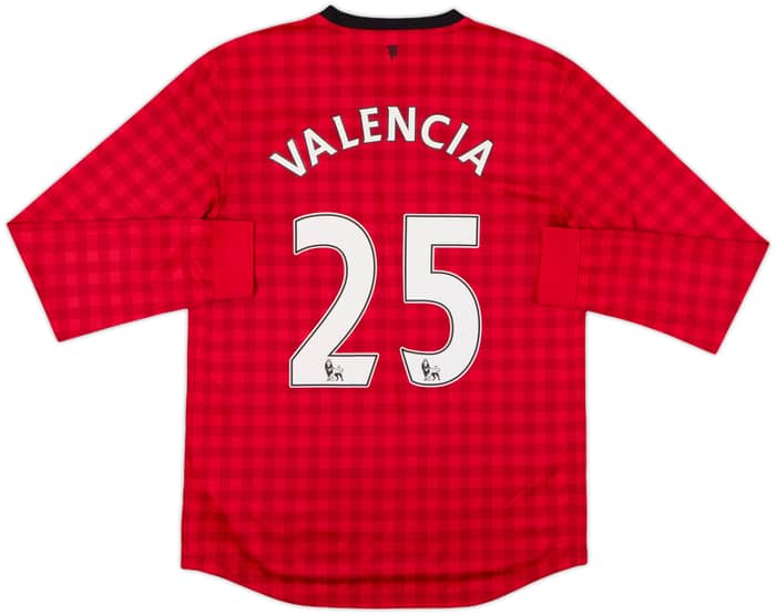 2012-13 Manchester United Home L/S Shirt Valencia #25 - 5/10 - (M)