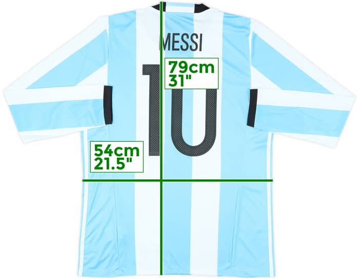 2016-17 Argentina Home L/S Shirt Messi #10 (L)