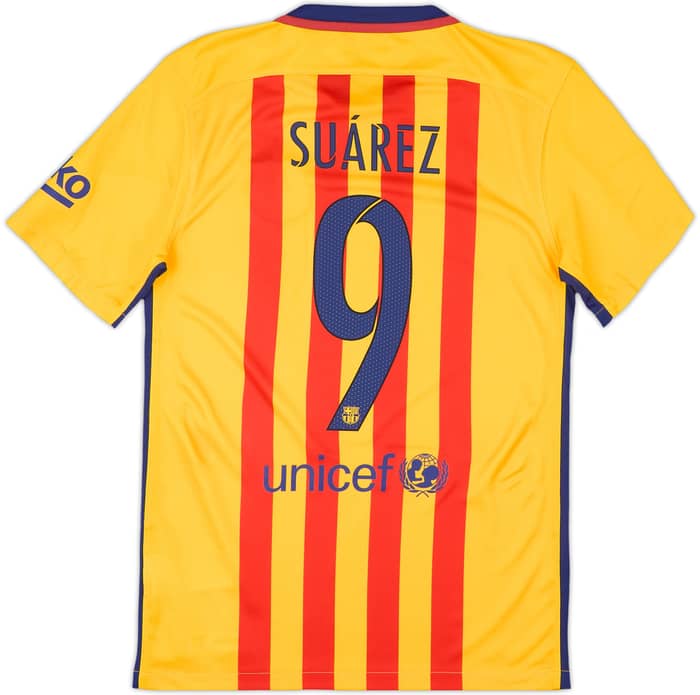 2015-16 Barcelona Away Shirt Suarez #9 (S)