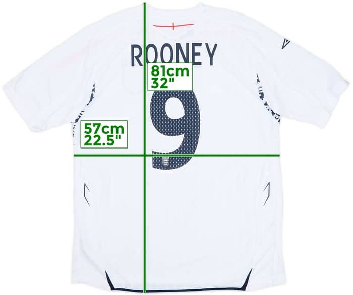 2007-09 England Home Shirt Rooney #9 (XL)