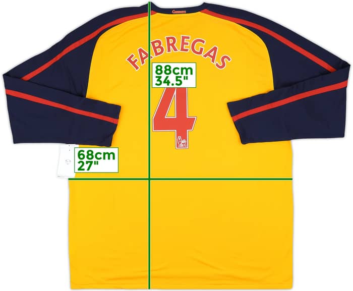 2008-09 Arsenal Away L/S Shirt Fabregas #4 (XXL)
