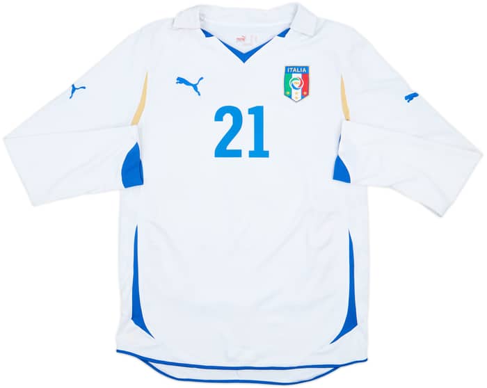 2010-12 Italy Away L/S Shirt Pirlo #21 - 8/10 - (M)