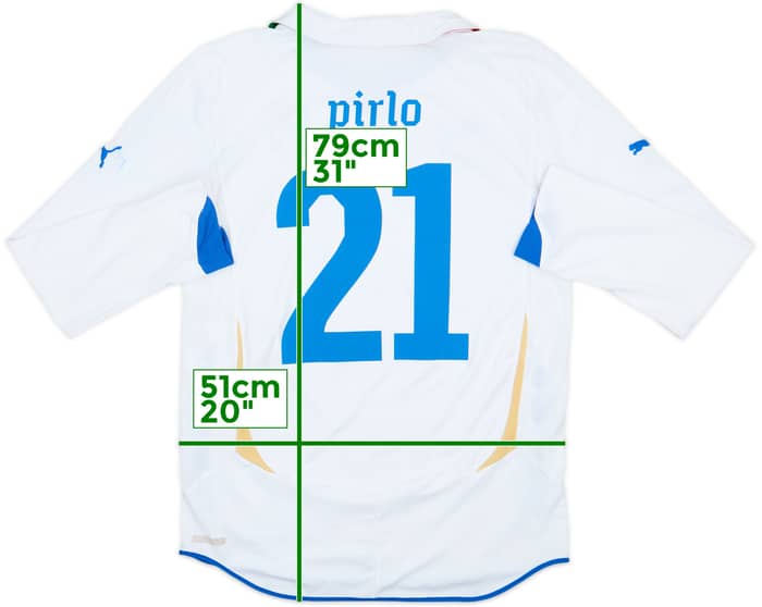 2010-12 Italy Away L/S Shirt Pirlo #21 - 8/10 - (M)