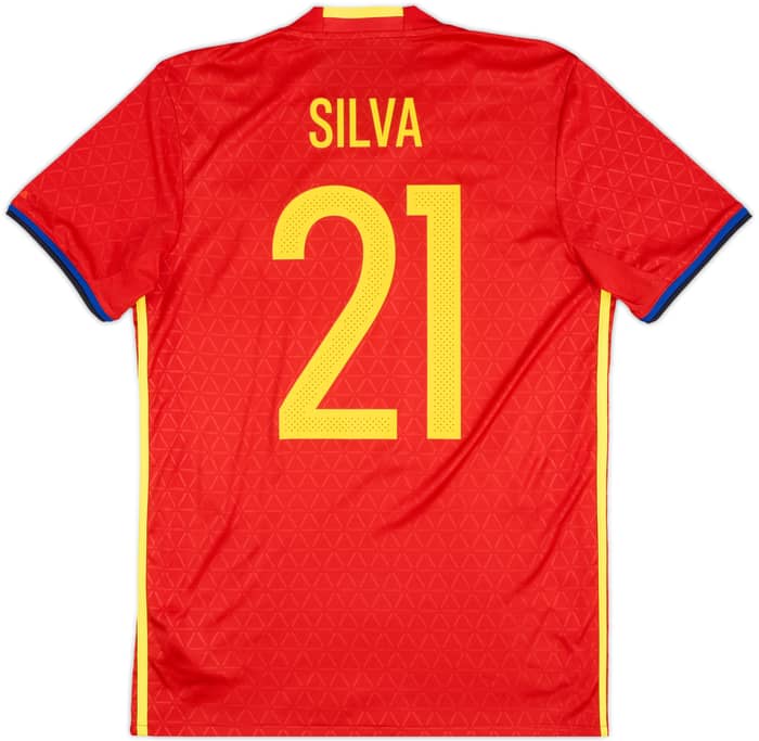 2016-17 Spain Home Shirt Silva #21 - 8/10 - (M)
