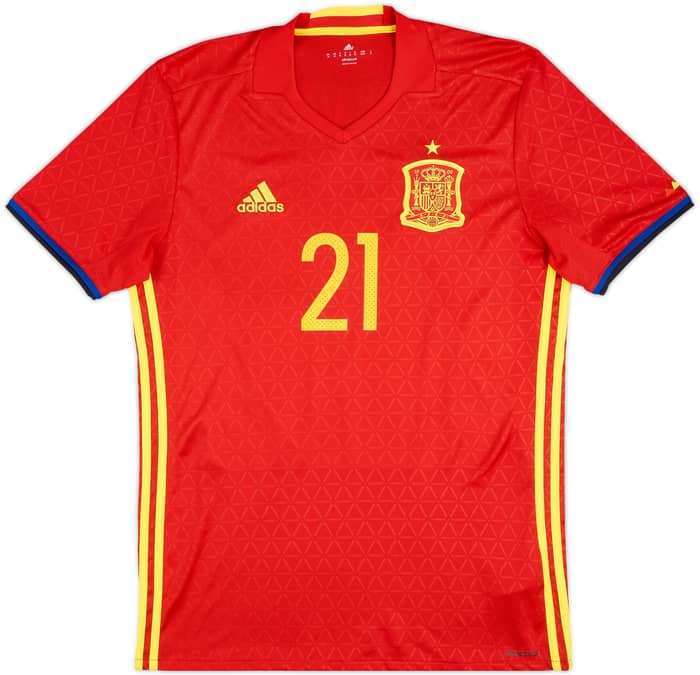 2016-17 Spain Home Shirt Silva #21 - 8/10 - (M)