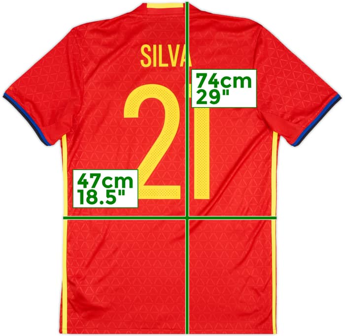 2016-17 Spain Home Shirt Silva #21 - 8/10 - (M)