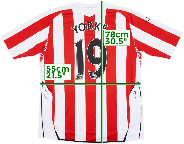 2007-08 Sunderland Home Shirt Yorke #19 - 7/10 - (XL)