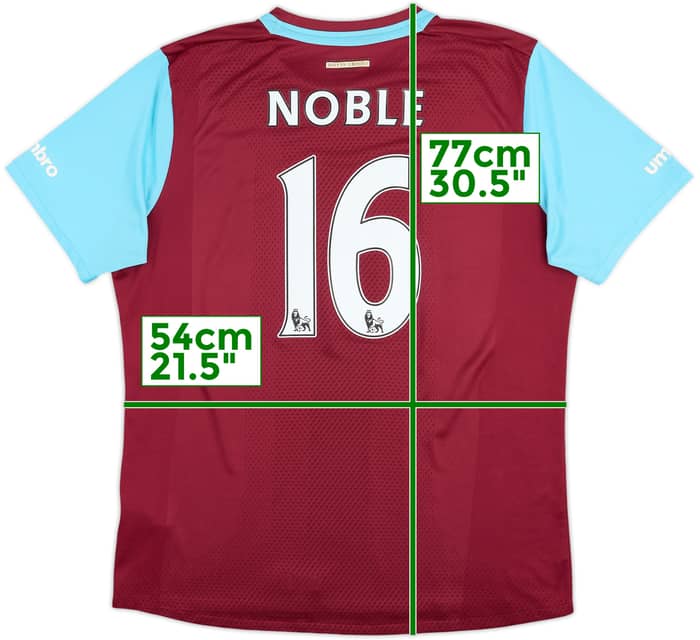 2015-16 West Ham 'Boleyn' Home Shirt Noble #16 - 8/10 - (XL)