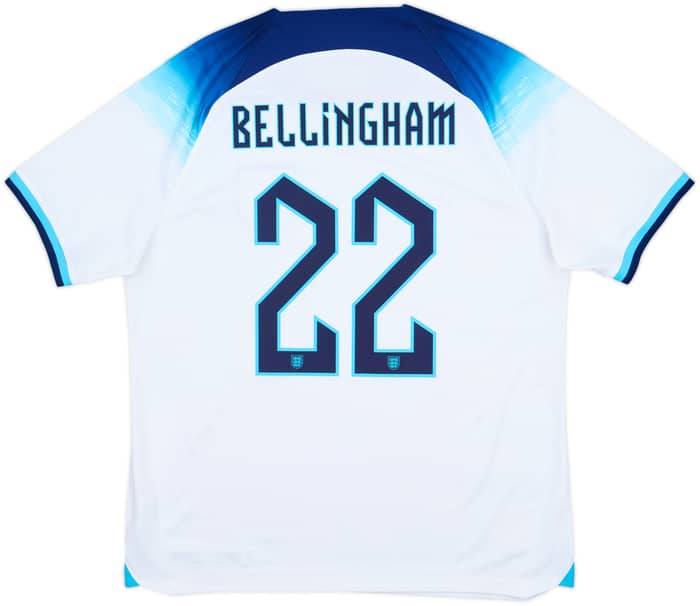 2022-23 England Home Shirt Bellingham #22 - 8/10 - (L)