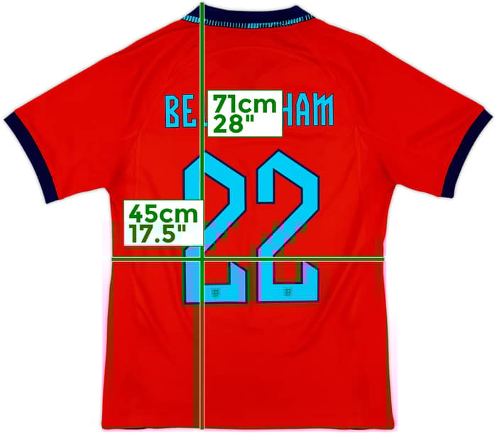 2022-23 England Away Shirt Bellingham #22 - 8/10 - (S)