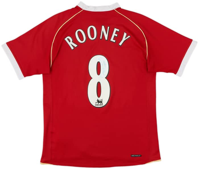 2006-07 Manchester United Signed Home Shirt Rooney #8 - 6/10 - (XL.Boys)