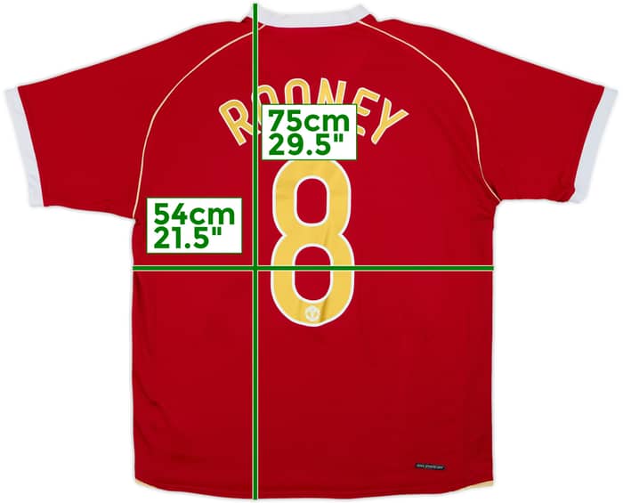 2006-07 Manchester United Home Shirt Rooney #8 - 6/10 - (L)