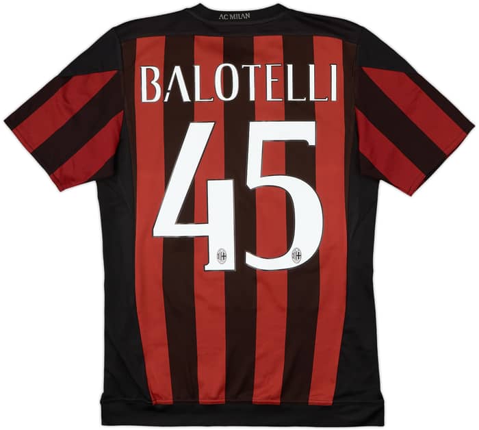 2015-16 AC Milan Home Shirt Balotelli #45 - 8/10 - (S)