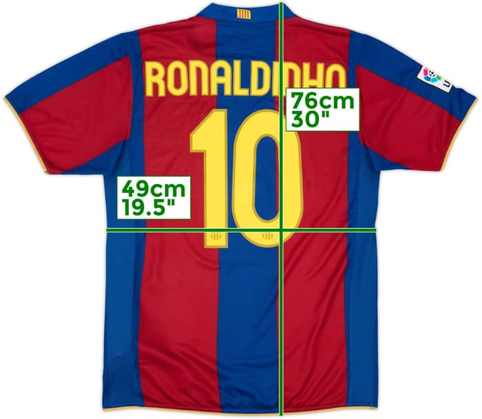 2007-08 Barcelona Home Shirt Ronaldinho #10 - 9/10 - (M)