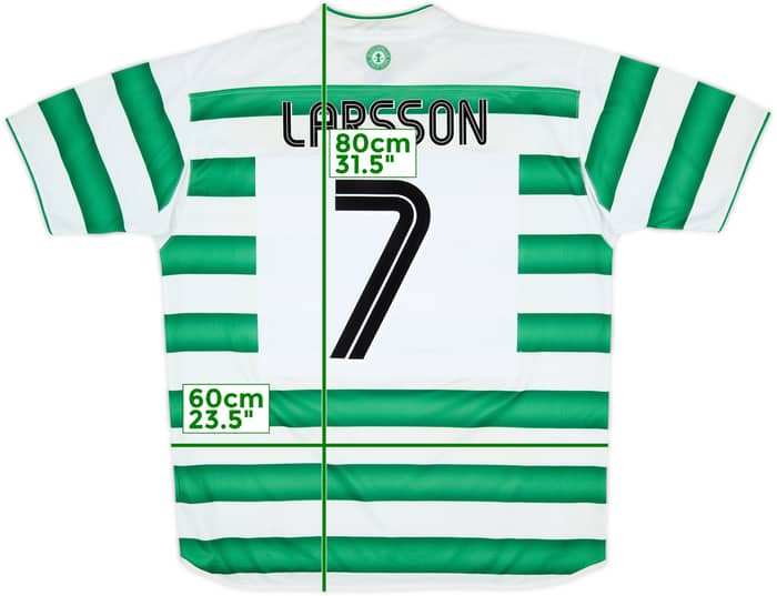 2003-04 Celtic Home Shirt Larsson #7 - 7/10 - (XL)