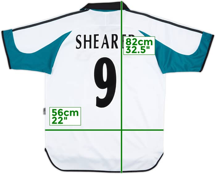 1999-00 Newcastle Away Shirt Shearer #9 - 8/10 - (L)