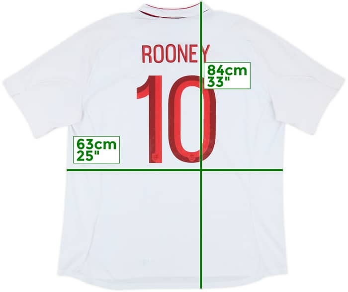 2012-13 England Home Shirt Rooney #10 - 7/10 - (3XL)