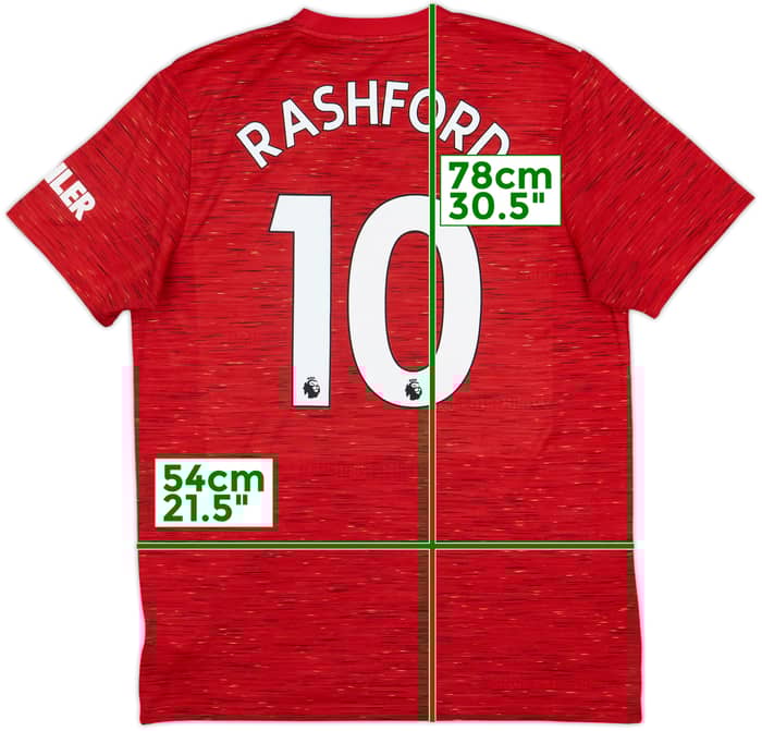 2020-21 Manchester United Home Shirt Rashford #10 - 10/10 - (L)