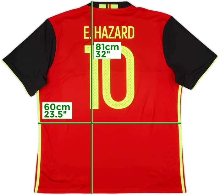2016-17 Belgium Home Shirt E. Hazard #10 - 9/10 - (XL)